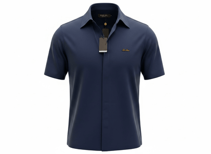 Loro Piana Navy Minimal Polo Shirt 🔵✨ Modern Luxury Fit - MASTERPIECE