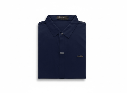 Loro Piana Navy Minimal Polo Shirt 🔵✨ Modern Luxury Fit - MASTERPIECE