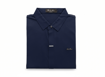 Loro Piana Navy Minimal Polo Shirt 🔵✨ Modern Luxury Fit - MASTERPIECE