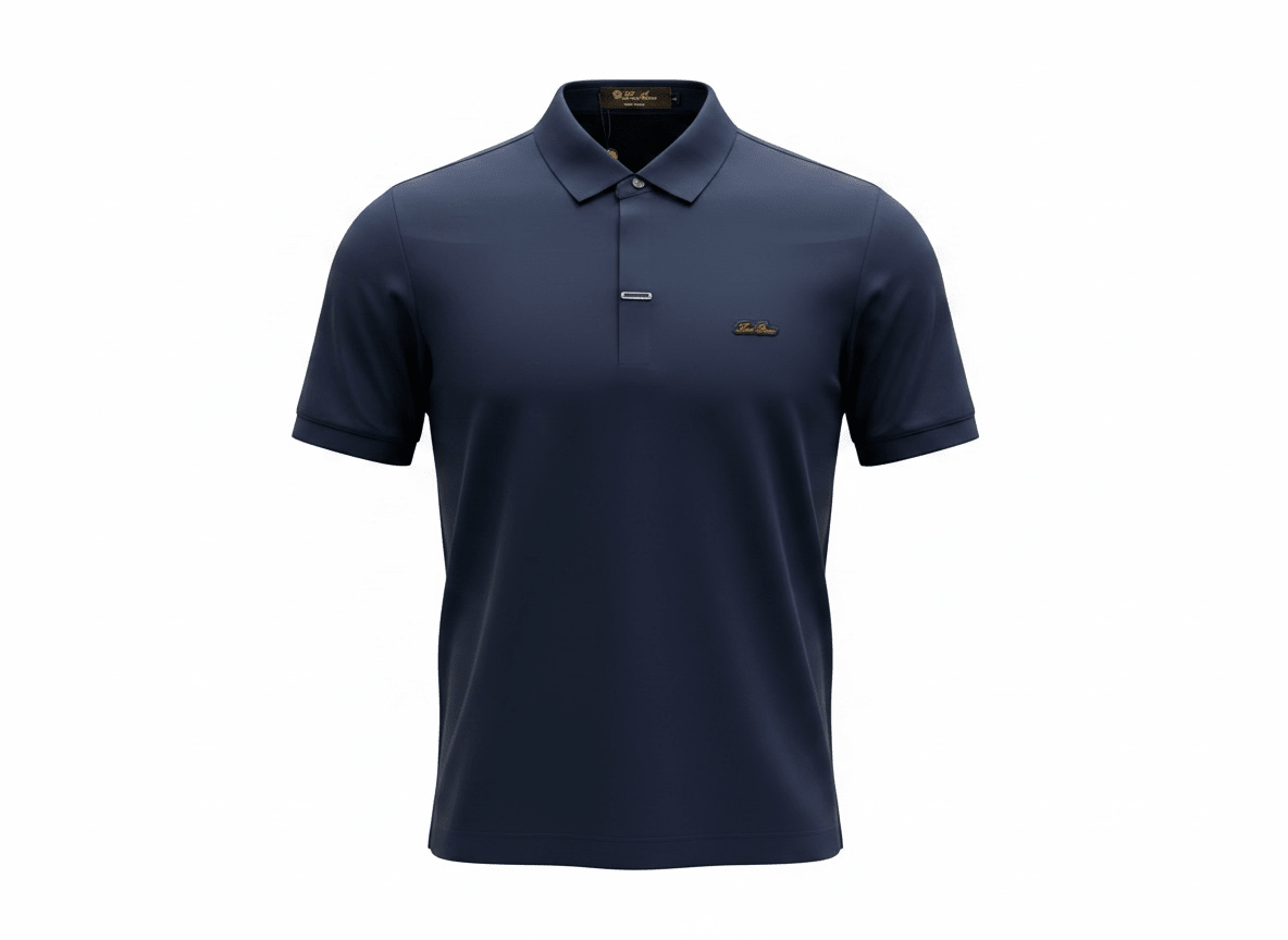 Loro Piana Navy Minimal Polo Shirt 🔵✨ Modern Luxury Fit - MASTERPIECE