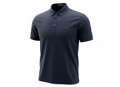 Loro Piana Navy Minimal Polo Shirt 🔵✨ Modern Luxury Fit - MASTERPIECE