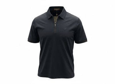 Loro Piana Navy Zip Polo Shirt 🔵✨ Luxury Half - Zip Signature Fit - MASTERPIECE