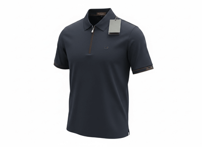 Loro Piana Navy Zip Polo Shirt 🔵✨ Luxury Half - Zip Signature Fit - MASTERPIECE