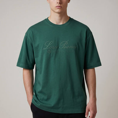 Loro Piana Oversized Signature Tee – Forest Green Luxury Edition 🌲✨ - MASTERPIECE