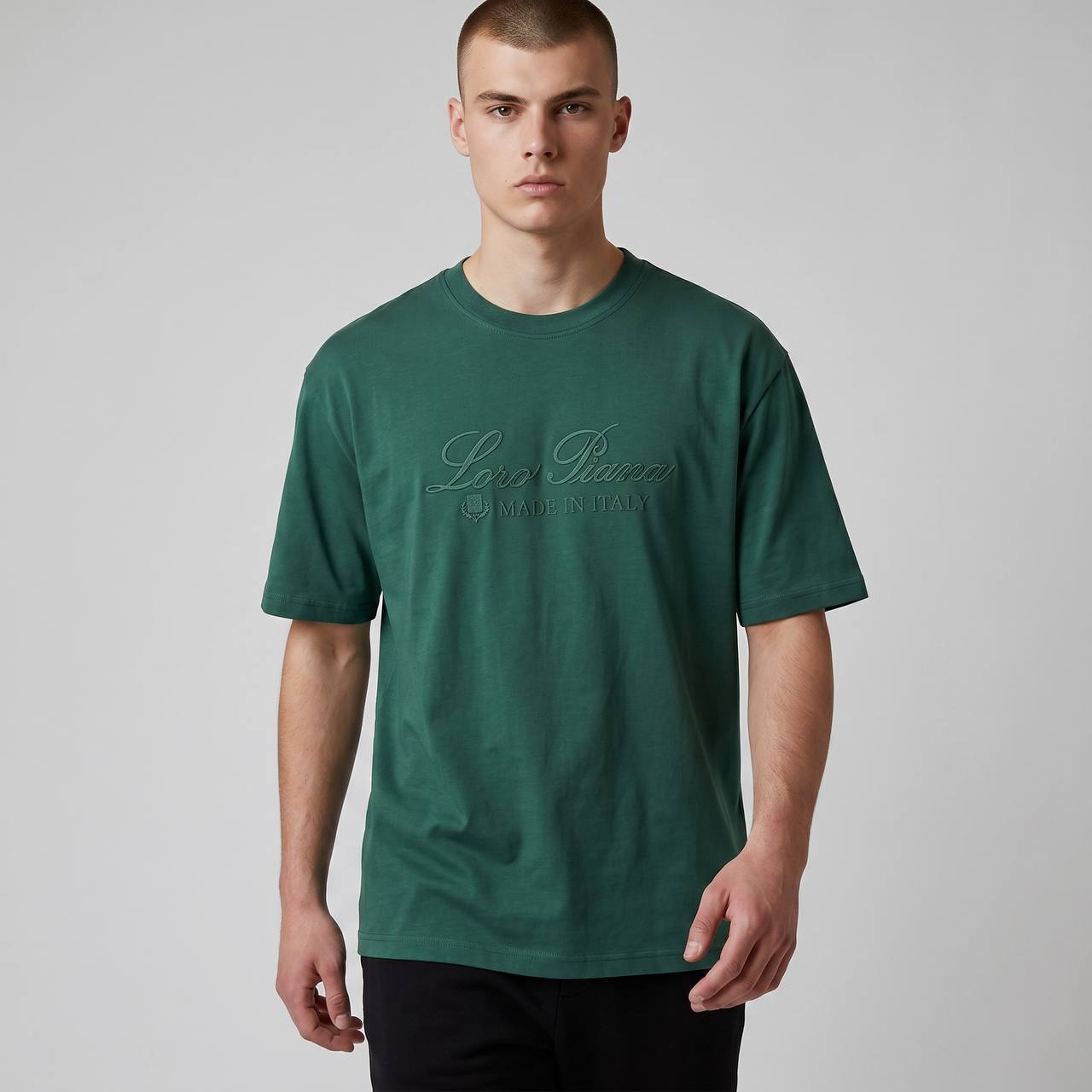 Loro Piana Oversized Signature Tee – Forest Green Luxury Edition 🌲✨ - MASTERPIECE