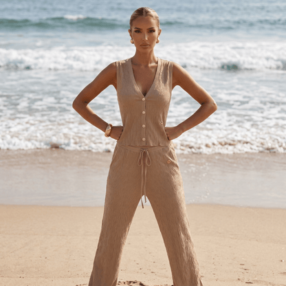 Loro Piana Textured Knit Co-Ord Set – Camel Beige 🤎✨ - MASTERPIECE