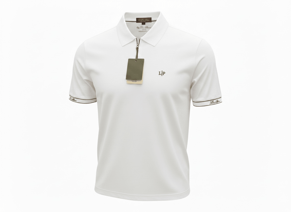 Loro Piana White Half-Zip Polo Shirt 🤍✨ Premium Luxury Fit - MASTERPIECE