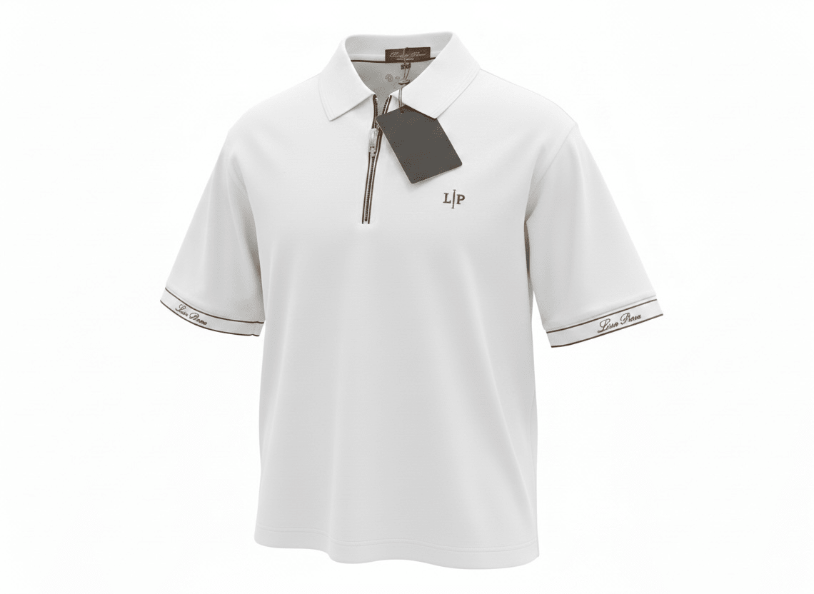 Loro Piana White Half-Zip Polo Shirt 🤍✨ Premium Luxury Fit - MASTERPIECE