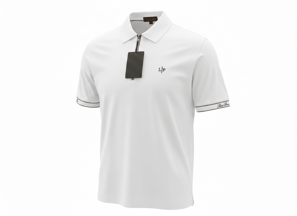Loro Piana White Half-Zip Polo Shirt 🤍✨ Premium Luxury Fit - MASTERPIECE