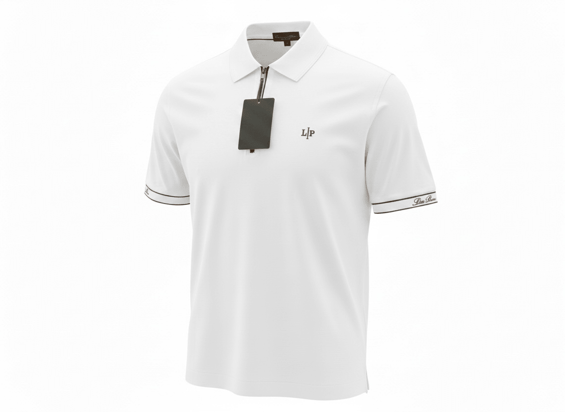 Loro Piana White Half-Zip Polo Shirt 🤍✨ Premium Luxury Fit - MASTERPIECE