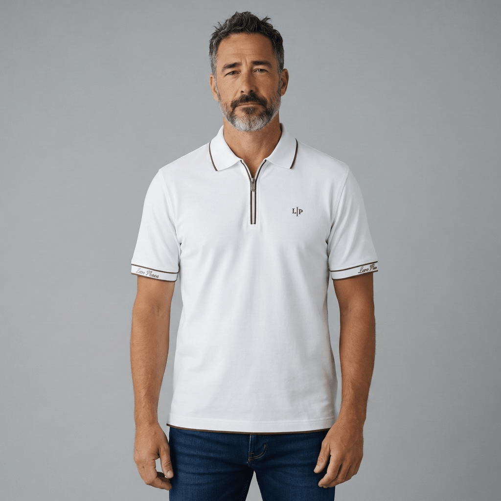 Loro Piana White Half-Zip Polo Shirt 🤍✨ Premium Luxury Fit - MASTERPIECE