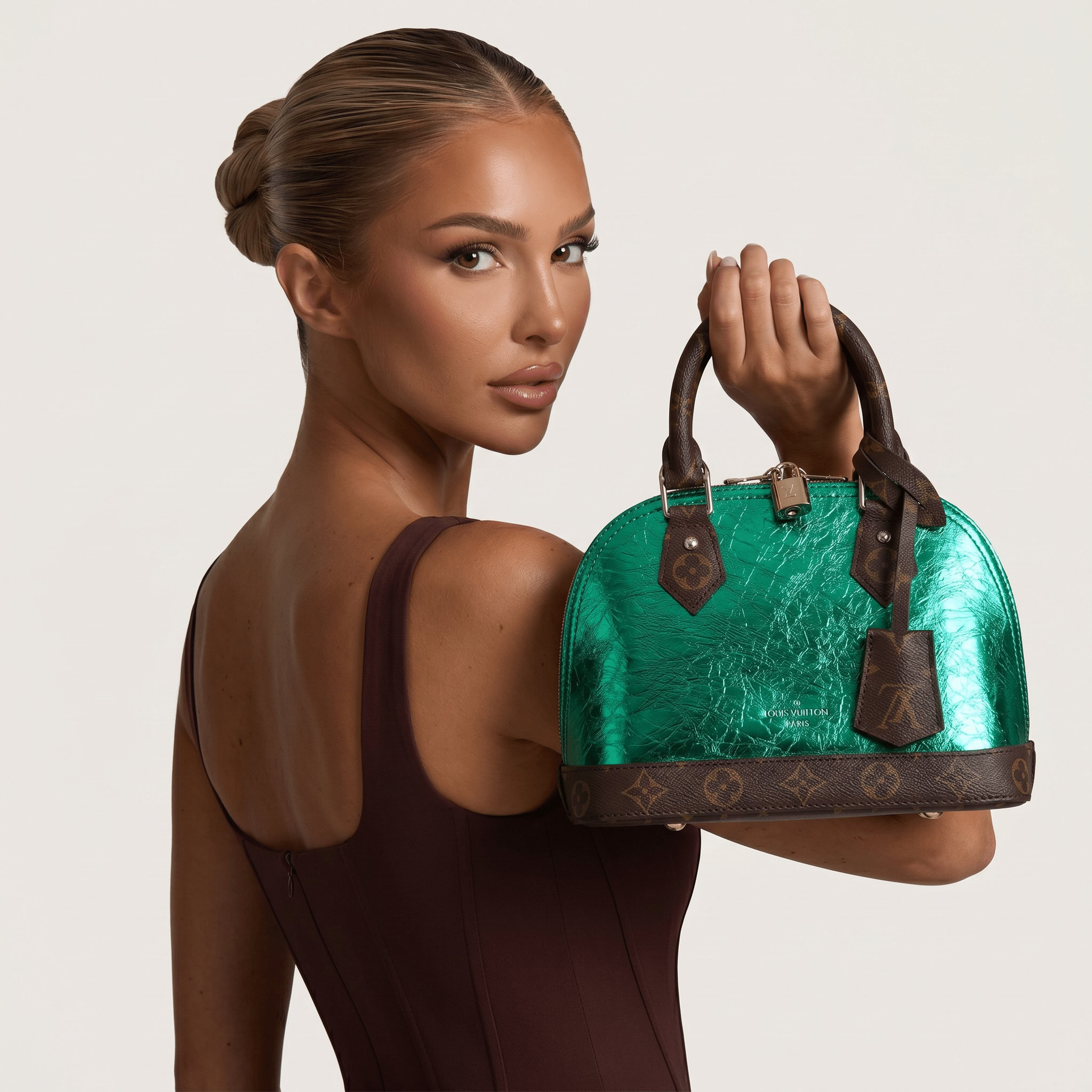 Louis Vuitton Alma BB Emerald Patent Handbag 💚✨ - MASTERPIECE