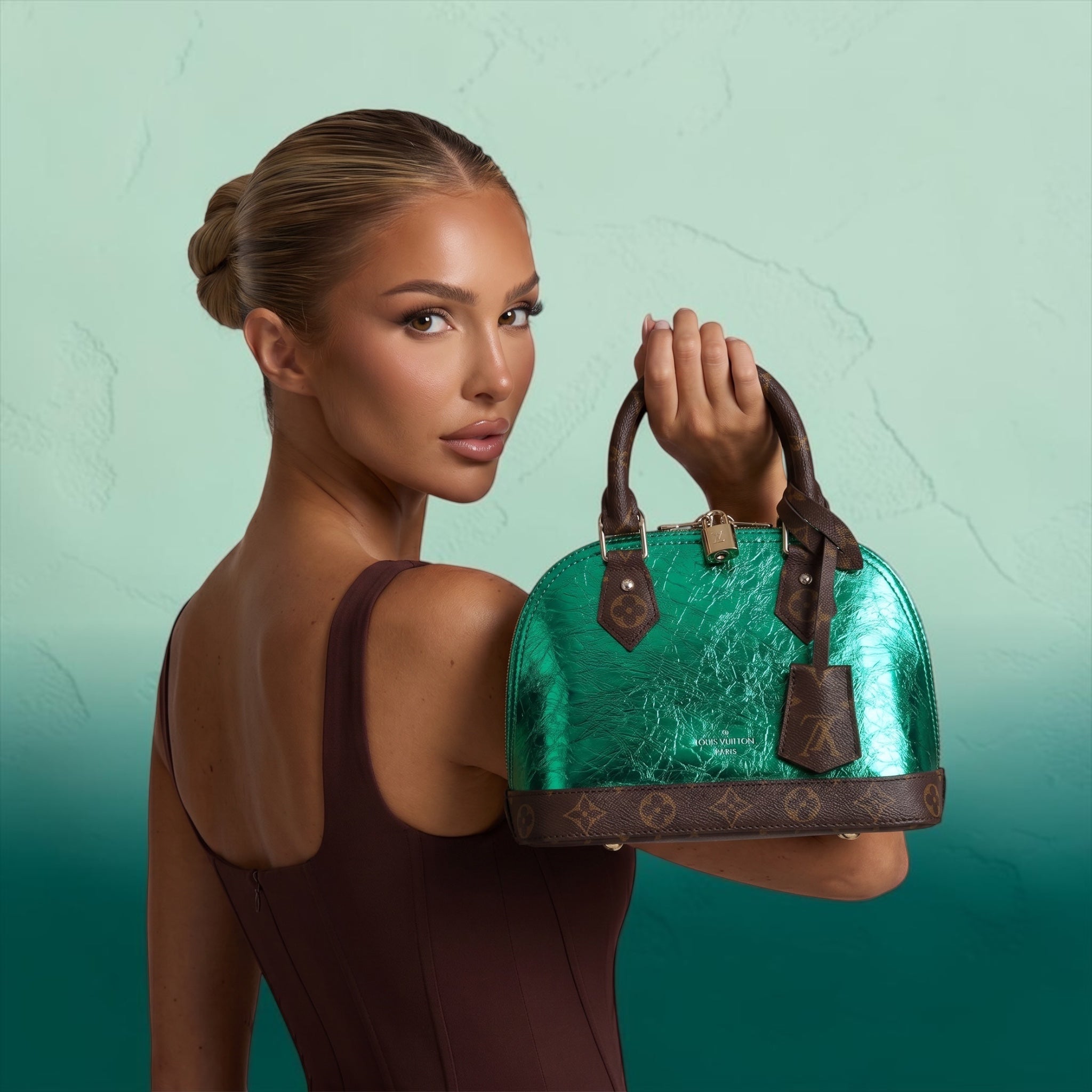 Louis Vuitton Alma BB Emerald Patent Handbag 💚✨ - MASTERPIECE