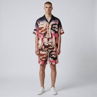 🎨 Louis Vuitton Artistic Face Print Set – Statement Summer Co - Ord 🔥🩳 - MASTERPIECE