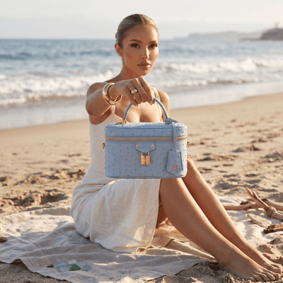 Louis Vuitton Baby Blue Ostrich-Effect Vanity Case Bag 🩵✨👜🔐 - MASTERPIECE
