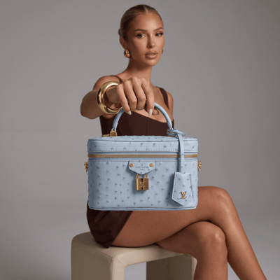 Louis Vuitton Baby Blue Ostrich-Effect Vanity Case Bag 🩵✨👜🔐 - MASTERPIECE