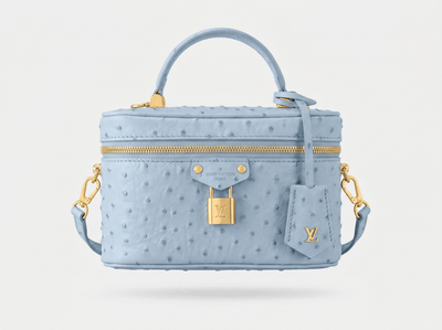 Louis Vuitton Baby Blue Ostrich-Effect Vanity Case Bag 🩵✨👜🔐 - MASTERPIECE