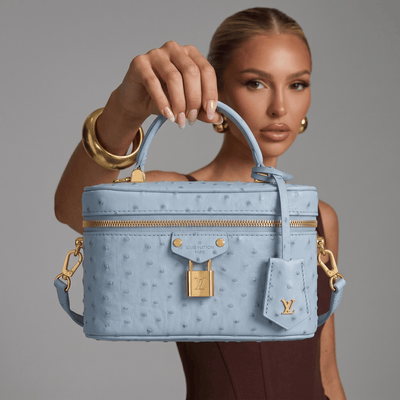 Louis Vuitton Baby Blue Ostrich-Effect Vanity Case Bag 🩵✨👜🔐 - MASTERPIECE