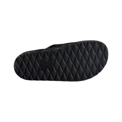 Louis Vuitton Black Monogram Buckle Slides – Luxury Platform Sandals 🖤✨ - MASTERPIECE