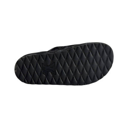 Louis Vuitton Black Monogram Buckle Slides – Luxury Platform Sandals 🖤✨ - MASTERPIECE