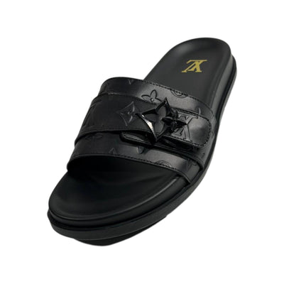 Louis Vuitton Black Monogram Slides 🖤✨ Luxury Comfort Sandals for Men - MASTERPIECE