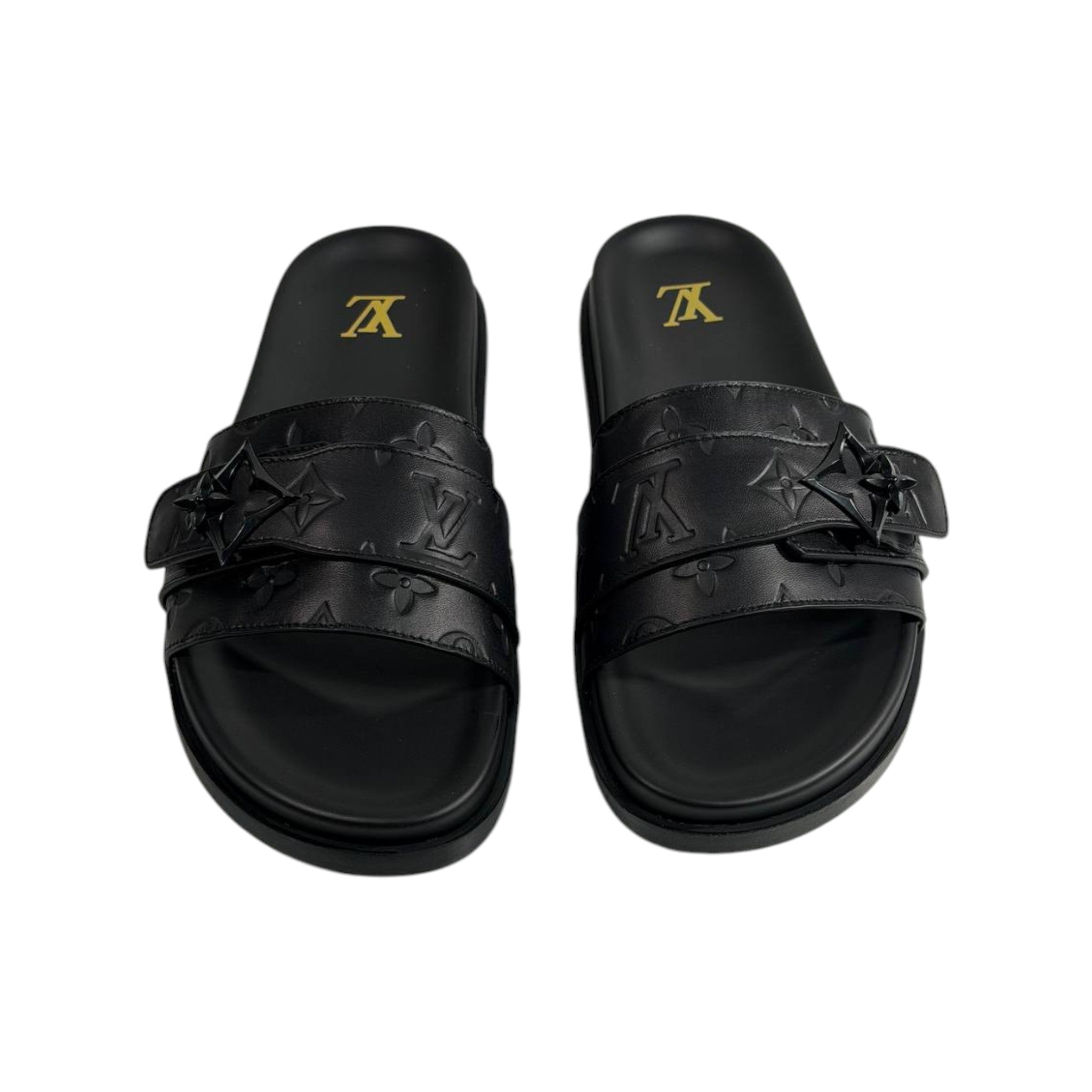 Louis Vuitton Black Monogram Slides 🖤✨ Luxury Comfort Sandals for Men - MASTERPIECE