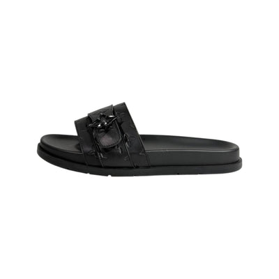 Louis Vuitton Black Monogram Slides 🖤✨ Luxury Comfort Sandals for Men - MASTERPIECE
