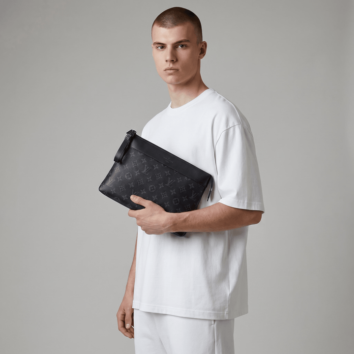 Louis Vuitton Monogram Wristlet Pouch — Black