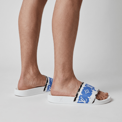 Louis Vuitton Blue Cloud Monogram Slides – Luxury Summer Statement Sandals 💙☁️👡 - MASTERPIECE