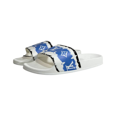 Louis Vuitton Blue Cloud Monogram Slides – Luxury Summer Statement Sandals 💙☁️👡 - MASTERPIECE