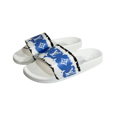 Louis Vuitton Blue Cloud Monogram Slides – Luxury Summer Statement Sandals 💙☁️👡 - MASTERPIECE
