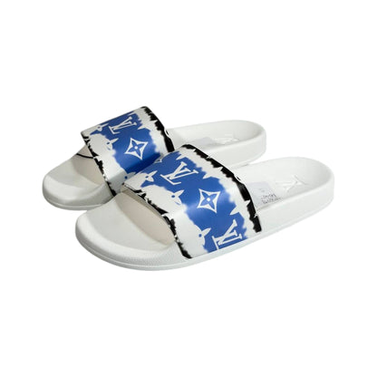 Louis Vuitton Blue Cloud Monogram Slides – Luxury Summer Statement Sandals 💙☁️👡 - MASTERPIECE