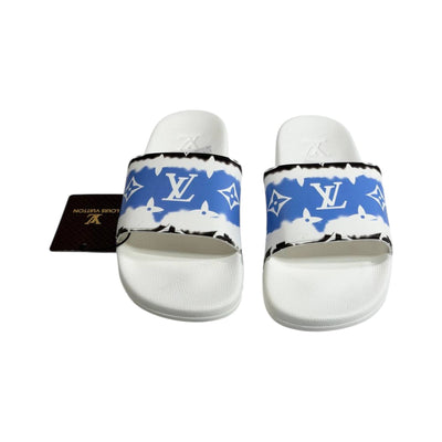 Louis Vuitton Blue Cloud Monogram Slides – Luxury Summer Statement Sandals 💙☁️👡 - MASTERPIECE