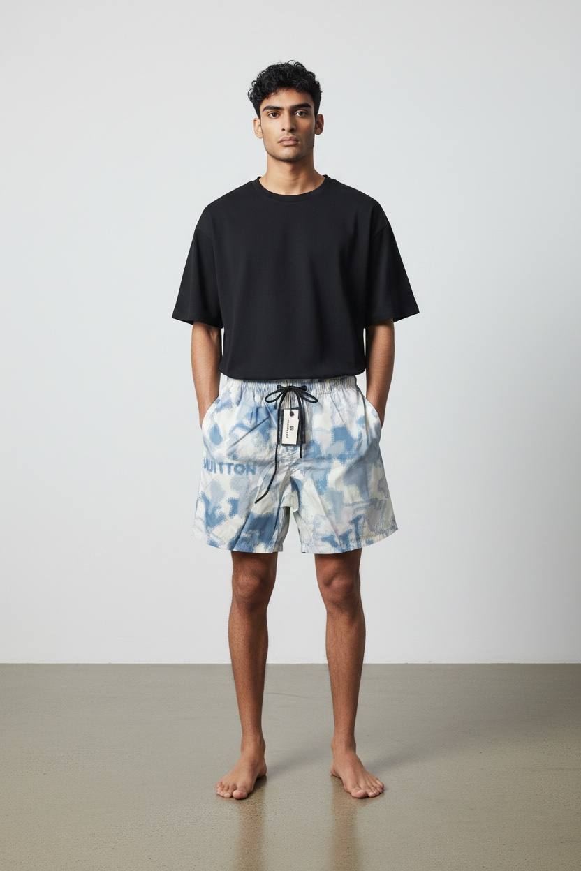 🌊 Louis Vuitton Blue Tie - Dye Swim Shorts – Minimal Luxury Summer Fit 🩳✨ - MASTERPIECE