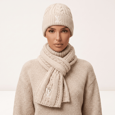 Louis Vuitton Cable Knit Beanie & Scarf Set — Ivory - MASTERPIECE