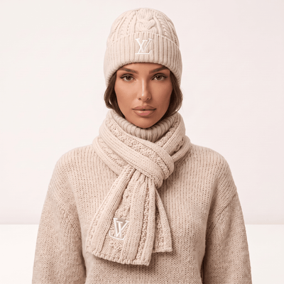 Louis Vuitton Cable Knit Beanie & Scarf Set — Ivory - MASTERPIECE