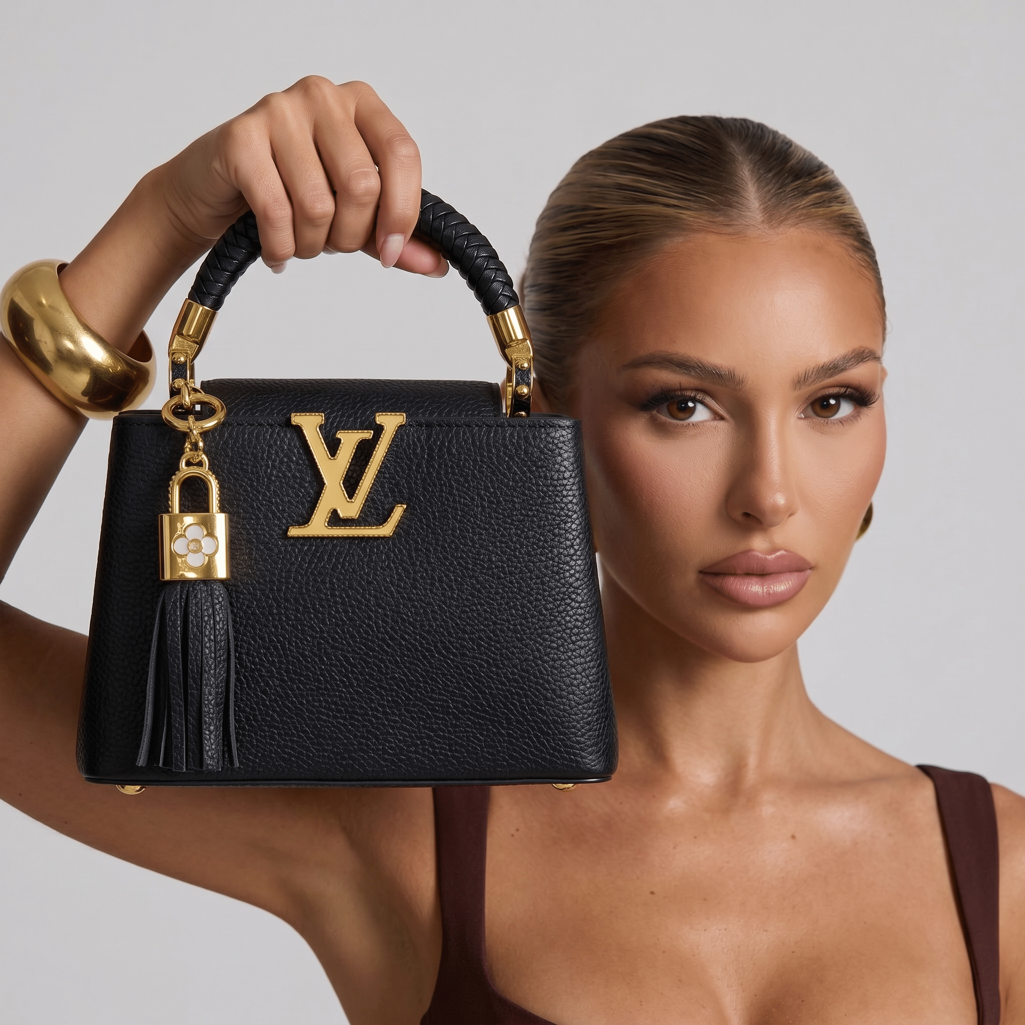 🖤 Louis Vuitton Capucines Black Leather Top Handle Bag ✨ - MASTERPIECE