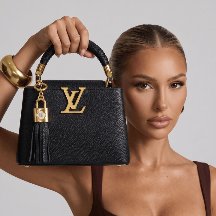 Louis Vuitton Capucines Leather Top Handle Bag — Black