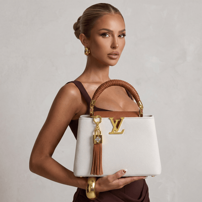 🤍 Louis Vuitton Capucines MM Handbag – Ivory & Caramel Leather ✨ - MASTERPIECE