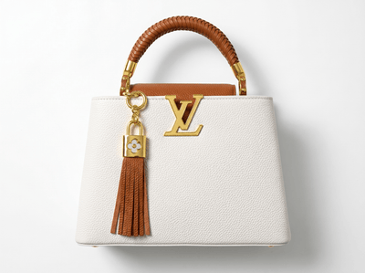🤍 Louis Vuitton Capucines MM Handbag – Ivory & Caramel Leather ✨ - MASTERPIECE