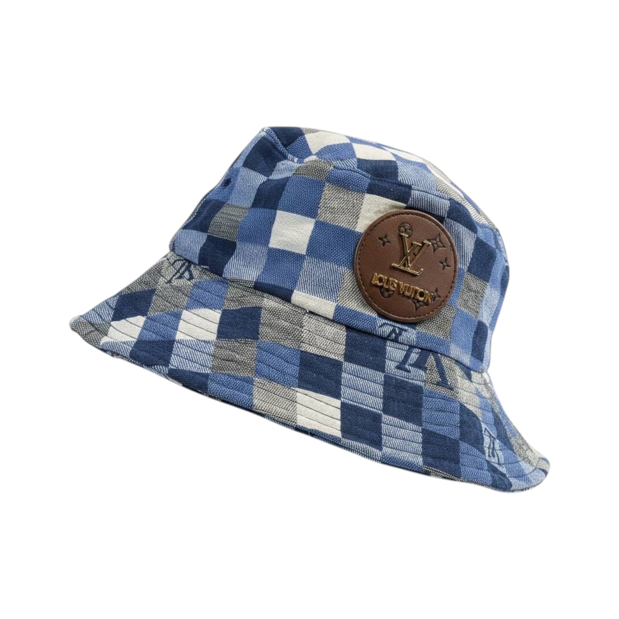 💙 Louis Vuitton Checkered Bucket Hat | Blue LV Strap Edition 🎩 - MASTERPIECE