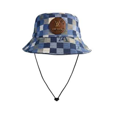 💙 Louis Vuitton Checkered Bucket Hat | Blue LV Strap Edition 🎩 - MASTERPIECE