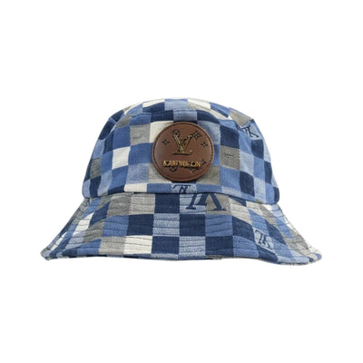 💙 Louis Vuitton Checkered Bucket Hat | Blue LV Strap Edition 🎩 - MASTERPIECE