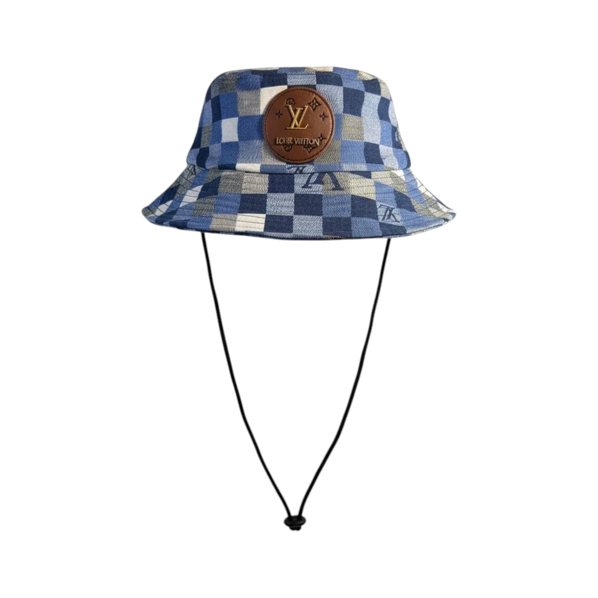 💙 Louis Vuitton Checkered Bucket Hat | Blue LV Strap Edition 🎩 - MASTERPIECE