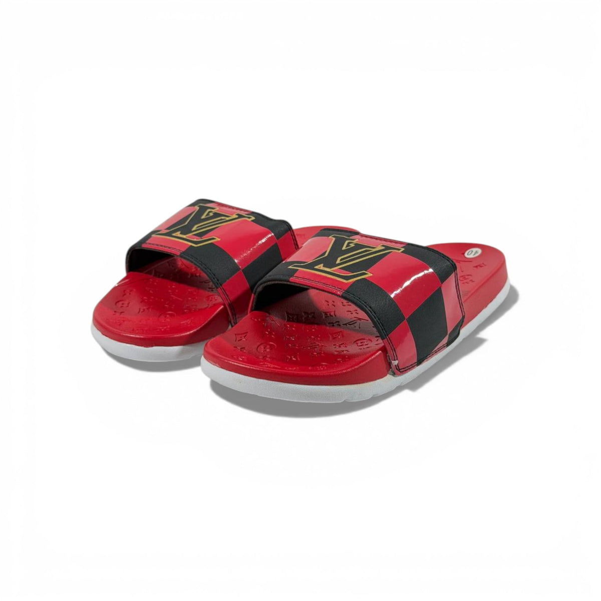 🔴 Louis Vuitton Checkered Slides – Red Statement Edition ❤️✨ - MASTERPIECE