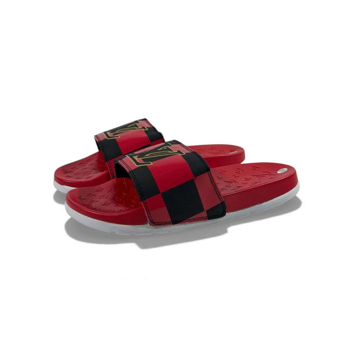 🔴 Louis Vuitton Checkered Slides – Red Statement Edition ❤️✨ - MASTERPIECE