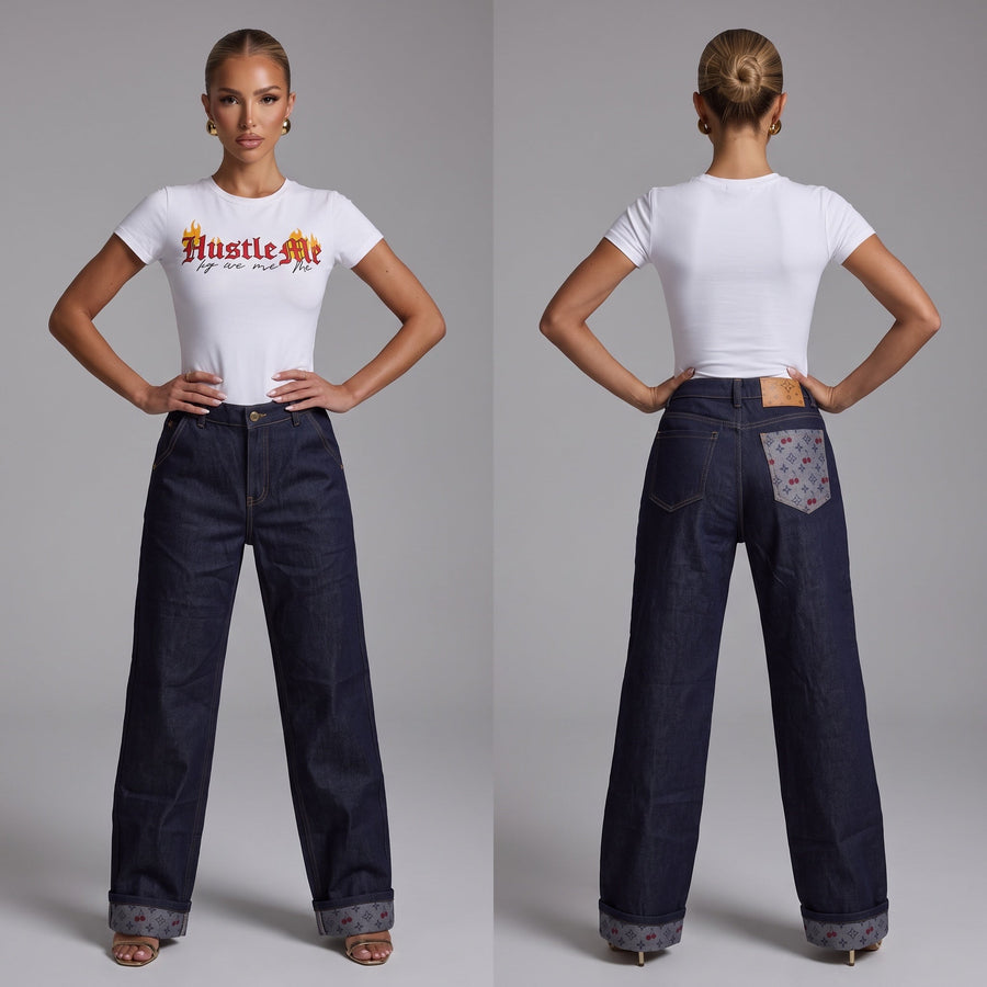 Louis Vuitton Monogram High-Waist Denim Jeans — Cherry