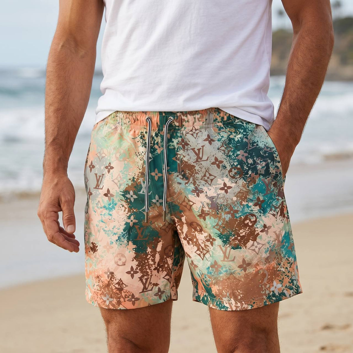 Louis Vuitton Coastal Splash Monogram Swim Shorts 🌊✨ - MASTERPIECE