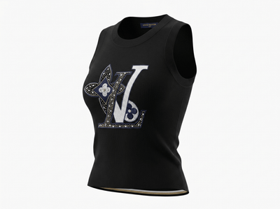 Louis Vuitton Crystal Monogram Knit Top 🖤✨ - MASTERPIECE