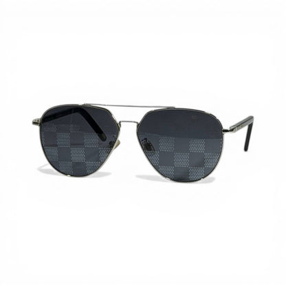 Louis Vuitton Damier Aviator Sunglasses ✨🕶️ Luxury Metal Frame UV Protection Shades - MASTERPIECE